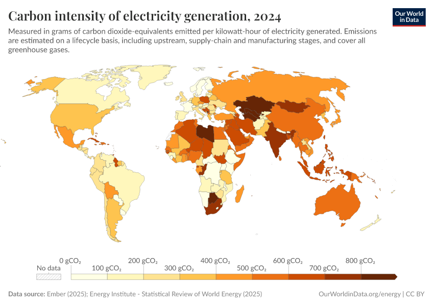 A thumbnail of the "Carbon intensity of electricity generation" chart
