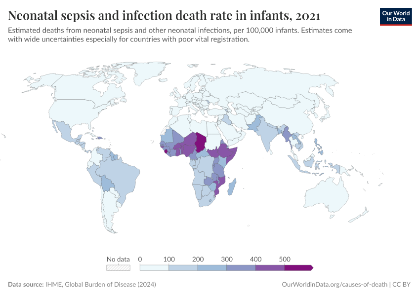 A thumbnail of the "Neonatal sepsis and infection death rate in infants" chart
