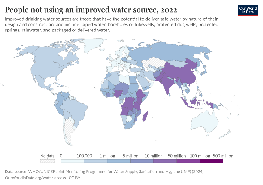 A thumbnail of the "People not using an improved water source" chart