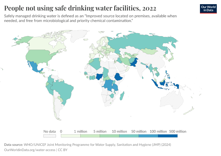 A thumbnail of the "People not using safe drinking water facilities" chart