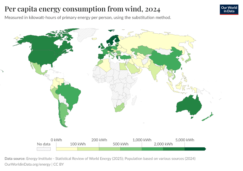 A thumbnail of the "Per capita energy consumption from wind" chart