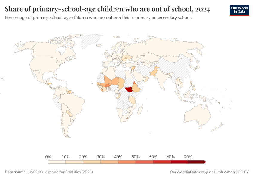 A thumbnail of the "Share of primary-school-age children who are out of school" chart