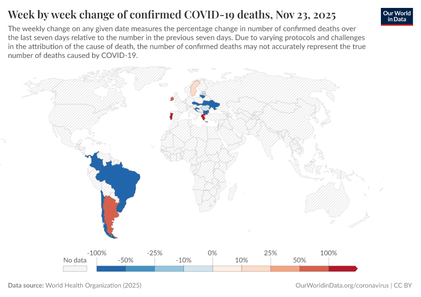 A thumbnail of the "Week by week change of confirmed COVID-19 deaths" chart